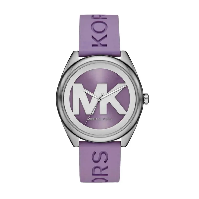 Michael Kors Janelle Purple Dial Silicone Ladies Watch- MK7143